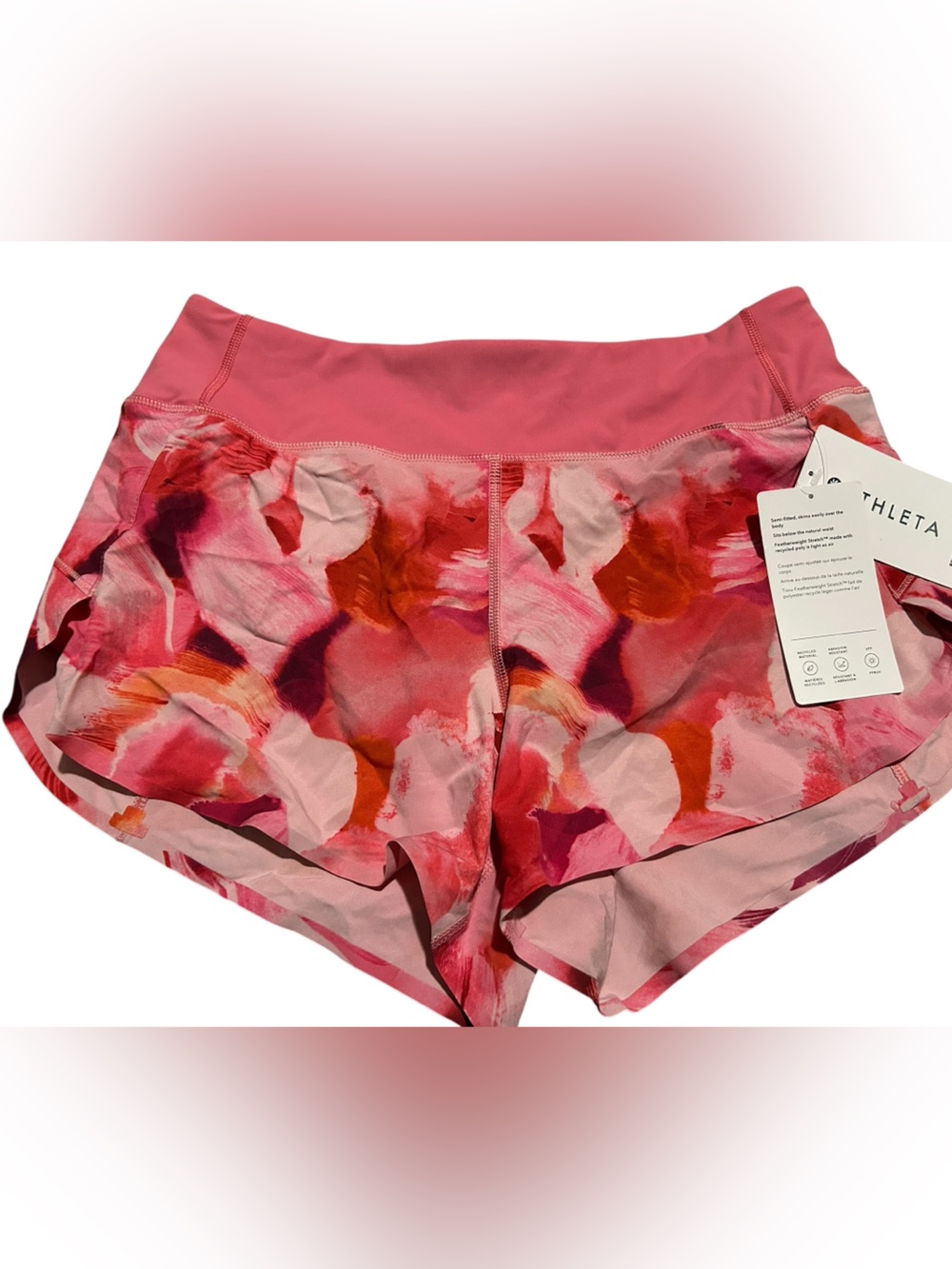 Athleta Pink Orange Floral Athletic Shorts